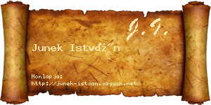 Junek István névjegykártya