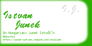 istvan junek business card